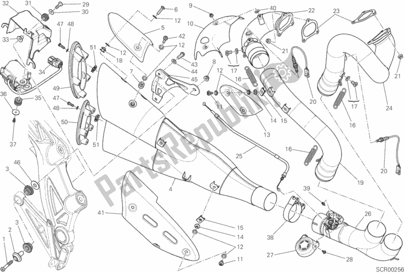 Wszystkie części do System Wydechowy Ducati Diavel Diesel USA 1200 2017